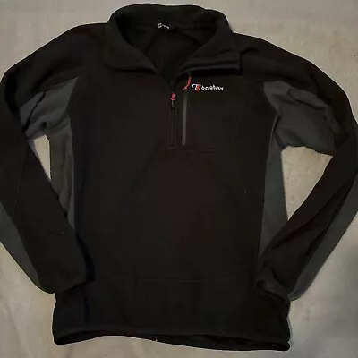 BERGHAUS Jacket Mens M Medium Stretch Fleece Lined Full Zip Black • $25.99