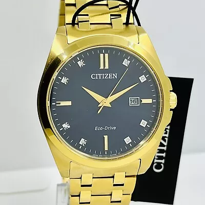 Citizen Men's Corso Peyten Gold Blue Dial Diamond 41mm Watch BM7103-51L Sapphire • $185