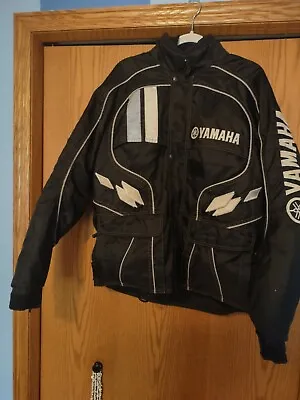 SWEET Yamaha FXR Snowmobile Jacket With Liner Mens Size L Black White Zip Button • $147.61