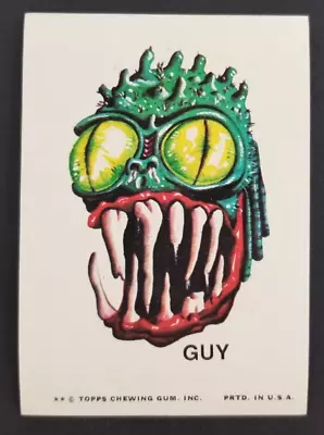 Vintage 1974 Guy Topps Ugly Monster Sticker Card (NM) • $6.95