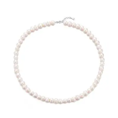 Sterling Silver White Freshwater Pearl Strand Choker Necklace • £19.99
