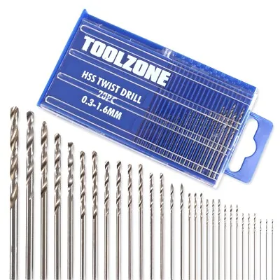 20PC MINI TWIST DRILL BIT SET Small Craft Hobby Jewellery Beading Threading UK • £5.69