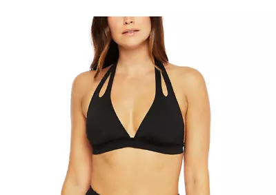 La Blanca Island Goddess Cutout Halter Top Black Size 10 2453 • $37