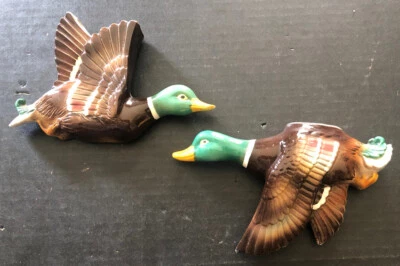 £15.95 • Buy Vintage Ucagco Flying Mallard Ceramic Duck Wall Pockets - Japan - Excellent!