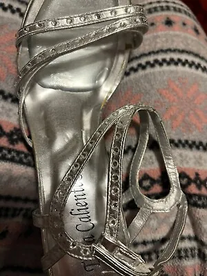 £7.02 • Buy Torta Caliente Slingback Shoes: Silver And Diamond Size 9 M Sandals Rhinestone