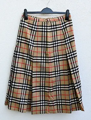 £85 • Buy Vintage Burberry Nova Check Pure Wool Skirt 30  Waist ( Women's UK Size 12 )
