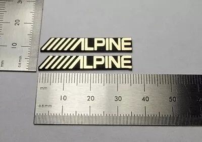 Alpine Custom Speaker Badge Logo Emblem Brushed Gold Pair • $12