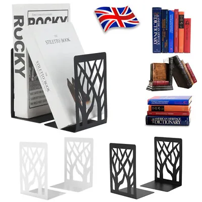 Heavy Duty Metal Bookends Book Ends Office Stationery Bookend Holder Supports • £7.79
