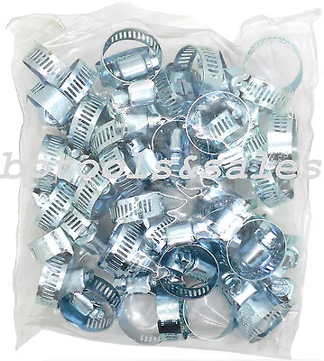 100 Pc 1/4  - 5/8  Hose Clamp Worm Gear Hose Pipe Fitting Clamp Assortment Kit  • $18.99