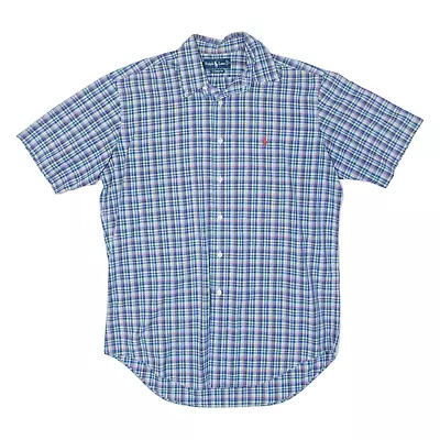 RALPH LAUREN Mens Shirt Blue Check M • £28.99