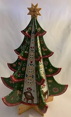 Villeroy & Boch Scandinavia 13” Christmas Tree W Tea Light Star Base • $125