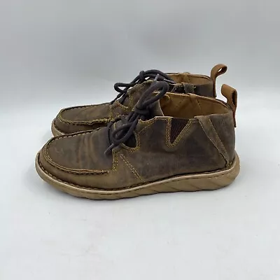 Tony Lama Mens Size 10 Brown Bomber Leather Tan Moc Soft Toe Ankle Chukka Boots • $49.99