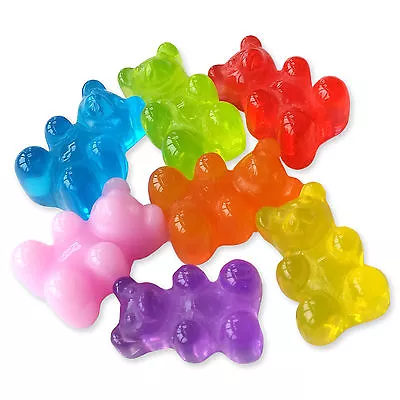 10pcs Gummy Bear Sweet Resin Flatback Cabochon Embellishment Kawaii Craft • £1.99