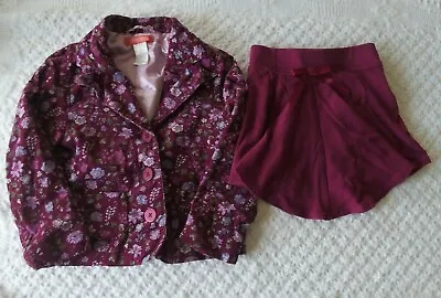 Gymboree 4 5 Girls Outfit Skirt Blazer Jacket Romantic Garden EUC Floral Vintage • $15.20