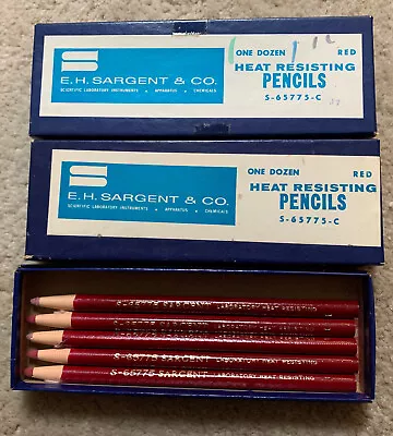 Vintage NOS Peel Off Red E.H. Sargent  Pencils Heat Resisting Grease Lot Of 29 • $19.99