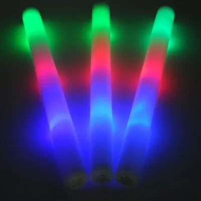 18'' Light Up Foam Sticks LED Wand Rally Batons DJ Flashing Glow Stick Party USA • $9.98