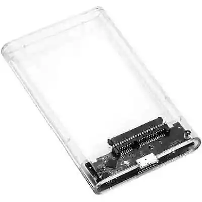 SSD Enclosure 2.5 Inch USB 3.0 SATA Case External Caddy HDD Hard Drive Clear • £3.89