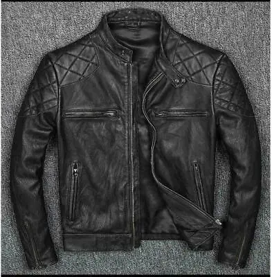 £94.99 • Buy Vintage Distressed Black Men Genuine Biker's Cow Hide Leather Jacket