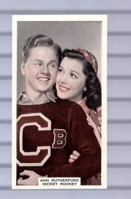 Mickey Rooney & Ann Rutherford - Movie Star Card - A&m Wix Ser 3 - 1939 - #66 • $4.50