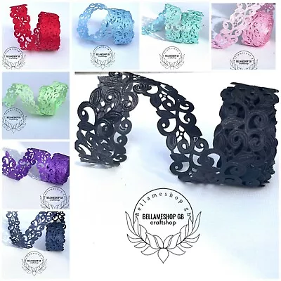 20 Colours Craft Lace Ribbon Trim Clothing Accessories Wedding Dance Costume 1 Y • £1.19