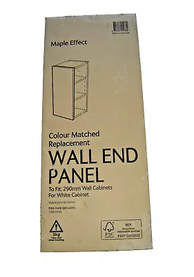 B&Q Wall End Panel - To Fit 290mm White Wall Cabinet - Maple Effect • £19.99