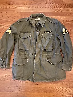 Vintage US Army Military Cold Weather Field Jacket & Liner  Patched • $112.01