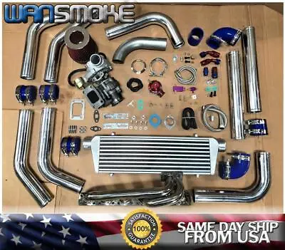 BMW E36 E46 323 325 328 I6 M50 M52 T3 .63 Turbo Kit SS Manifold Intercooler BOV • $759.50