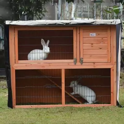 Bunny Rabbit Cage Ferret Chicken Coop Pet' Hutch Cages Enclosure With Cover Roof • £23.95