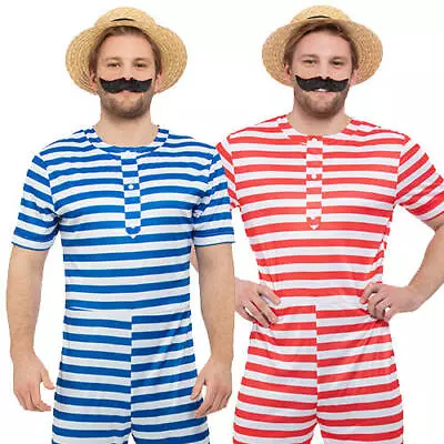 1920s Bathing Suit Mens Fancy Dress Victorian Beach Swimsuit Adults Costumes  • £19.99