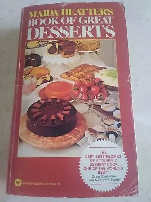 1974 Warner Maida Heatters Book Of Great Desserts Pb/paperback Book • $12.35