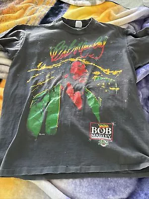 Vintage 90s Bob Marley Shirt Men’s Size XLarge Double Sided Rap Tee • $310