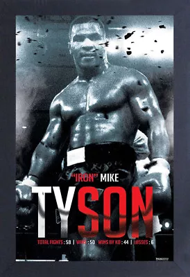 MIKE TYSON BOXING RECORD IRON 12x18 FRAMED GELCOAT POSTER FIGHTING HEAVYWEIGHT!! • $34.99