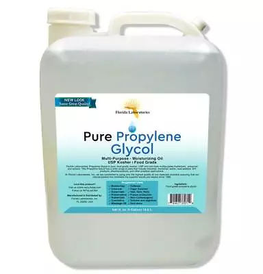 Five  Gallon Vegetable Propylene Glycol USP Kosher PG 99.9% Pure Food Grade • $215