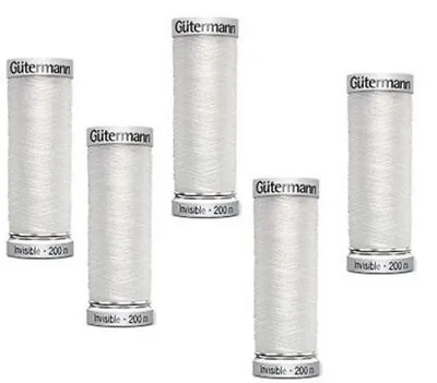 Gutermann Sulky Invisible Thread Clear (5x 200m Reels) • £14.95