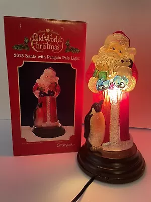 2013 Merck Old World Christmas  SANTA WITH PENGUIN PALS LIGHT  W/BOX #529767 • $99.99