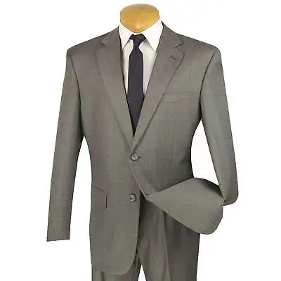 VINCI Men's Gray Textured Weave 2-Button Classic-Fit Suit - NEW • $110