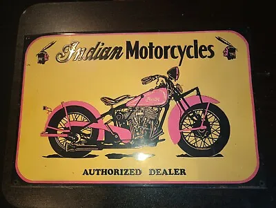 Vintage Indian Motorcycle Metal Sign Made By AAA Sign Company 16 3/4 X 11 • $25