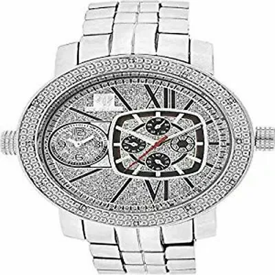 Sleek Silver Design Metal Band Men Original Diamond Bezel Ice Mania Jojino Watch • $49.99