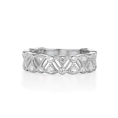 £29.75 • Buy  Victorian Design Ladies Hallmarked 925 Silver White Sapphire Eternity Ring