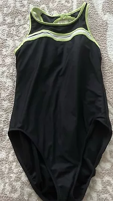 Miraclesuit Black Lime Green Slimming Soft Cup One Piece Swimsuit Plus 16 • £23.75