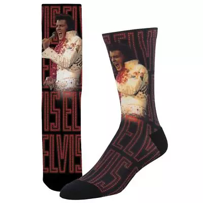 Socksmith Unisex Footwear 3D Printed Crew Socks Elvis Presley Neon Lights • $19