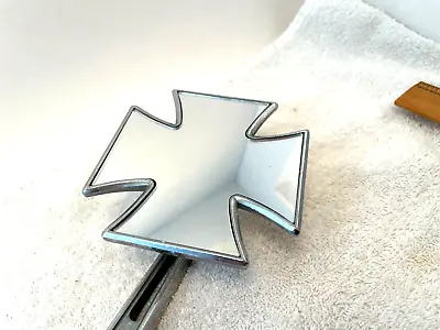 VTG Chrome Billett Maltese Cross Side Mirror 4 Harley Chopper Motorcycles • $44.62