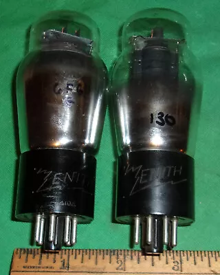 $59.99 • Buy (2) Zenith 6F6G Audio Pentode Coke Bottle Test GOOD! 1930s Hot-Stamped Graphics
