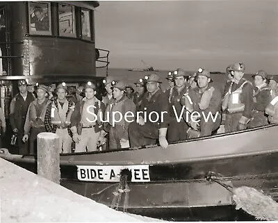 Mackinac Bridge Construction American Bridge Iron Workers Going To Work By Boat  • $8.99