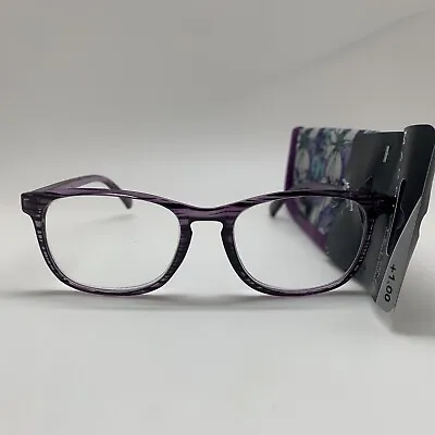 D729 Foster Grant Elana 1.00 PRP Purple MAGNIVISION Reading Glasses READERS • $9.95