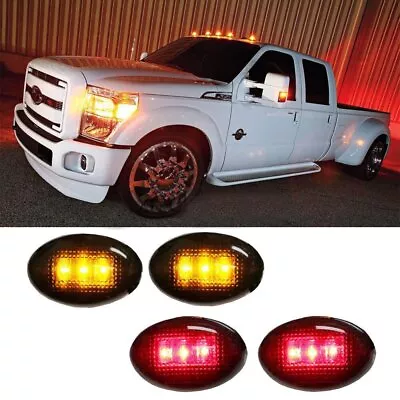 For Ford F350 F-Series 4pcs LED Fender Bed Side Marker Lights Clear Lens 99-10 • $12.87