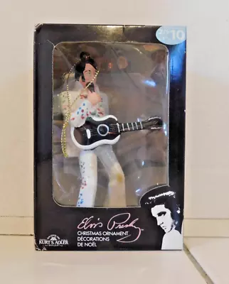 Elvis Presley Christmas Ornament Kurt Adler White Jumpsuit W/ Guitar  NIB • $12.99