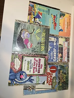Lot Of 8 Vintage Little Golden Book Duck Tales Rescuers Sesame Street Oscar • $9.99