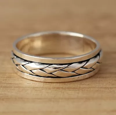 £20.98 • Buy Solid 925 Sterling Silver Celtic Spinning Rotating  Band/Thumb Ring Mens/Womens