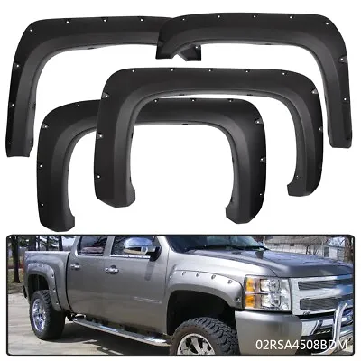 Fender Flares Fit For Chevy 2007-2013 Silverado 1500 2500HD Pocket Rivet Bolt-On • $81.80